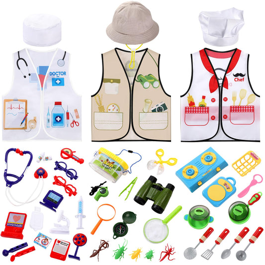 Sratte doctor outfit set with accessories encourages role-play and care storytelling.