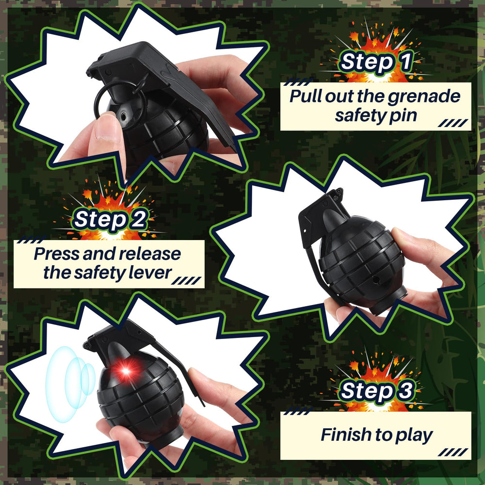 Sratte grenades serve as party decorations and photo props.