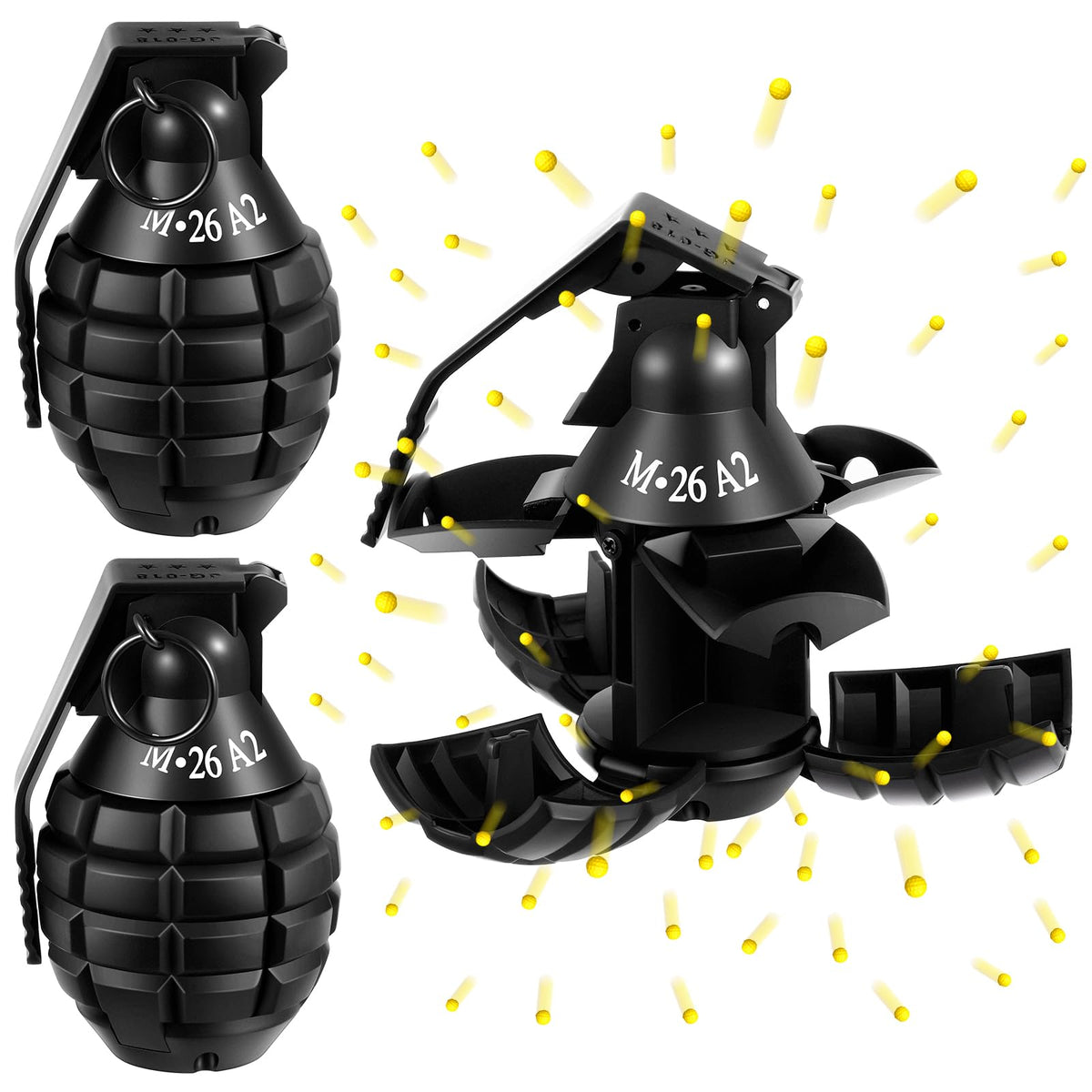Sratte toy grenade 2pc with foam ammo pack for safe pretend play and group fun