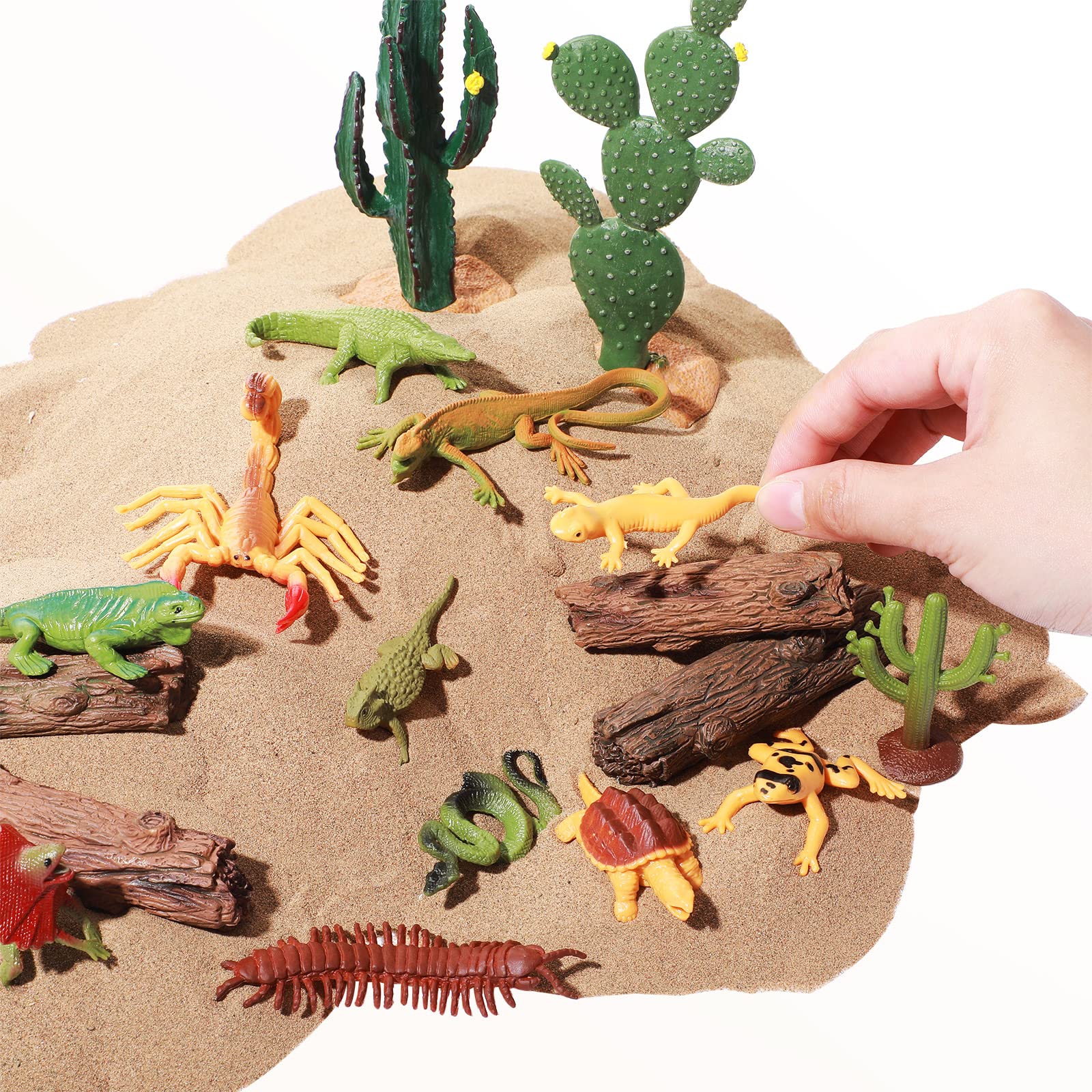 Sratte wood roots figures add natural accents to woodland displays.