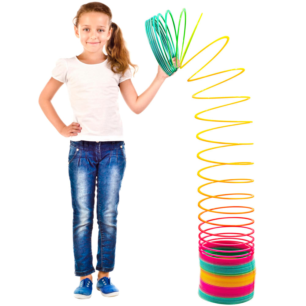 Srenta giant rainbow slinky 6-inch toy for imaginative play and party fun.