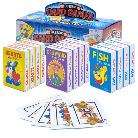 Srenta kids card games 12-pack package display ideal for party tables