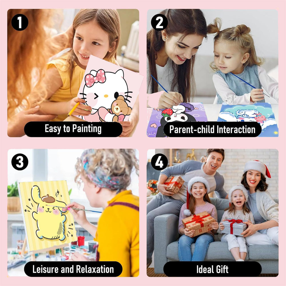 Sretoul 8x8 inch canvas with simple cartoon patterns for children