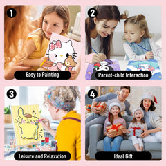Sretoul 8x8 inch canvas with simple cartoon patterns for children