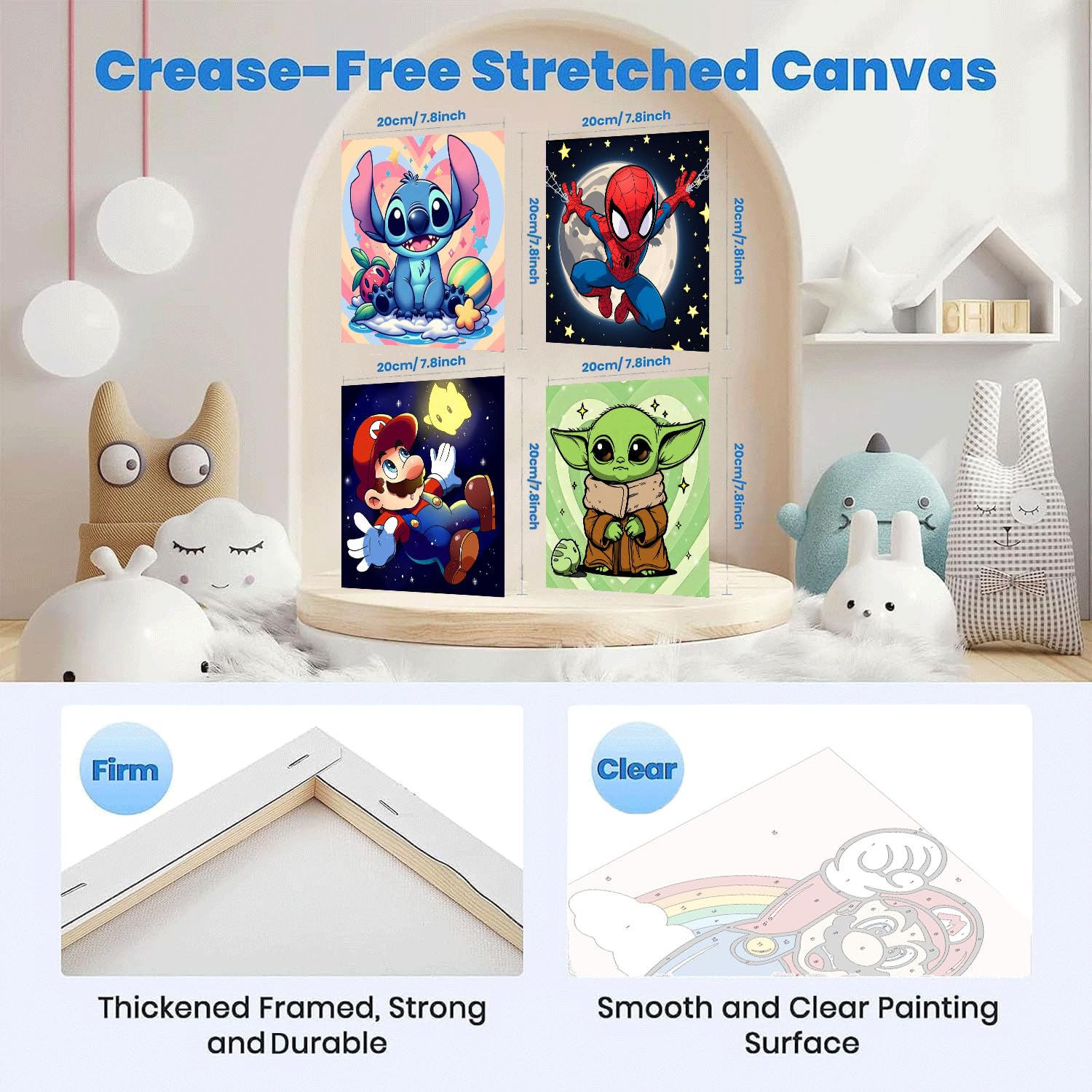 Sretoul wooden easel for kids' framed paint-by-numbers art.