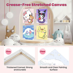 Sretoul wooden easel supporting framed canvases for easy painting