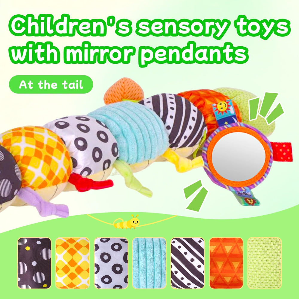 SRICH caterpillar toy features rattle and music box for engaging auditory play.