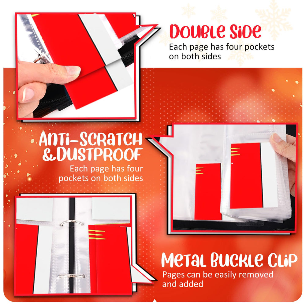 SRISE 3-ring adjustable pages help customize collection and prevent sleeve wear.