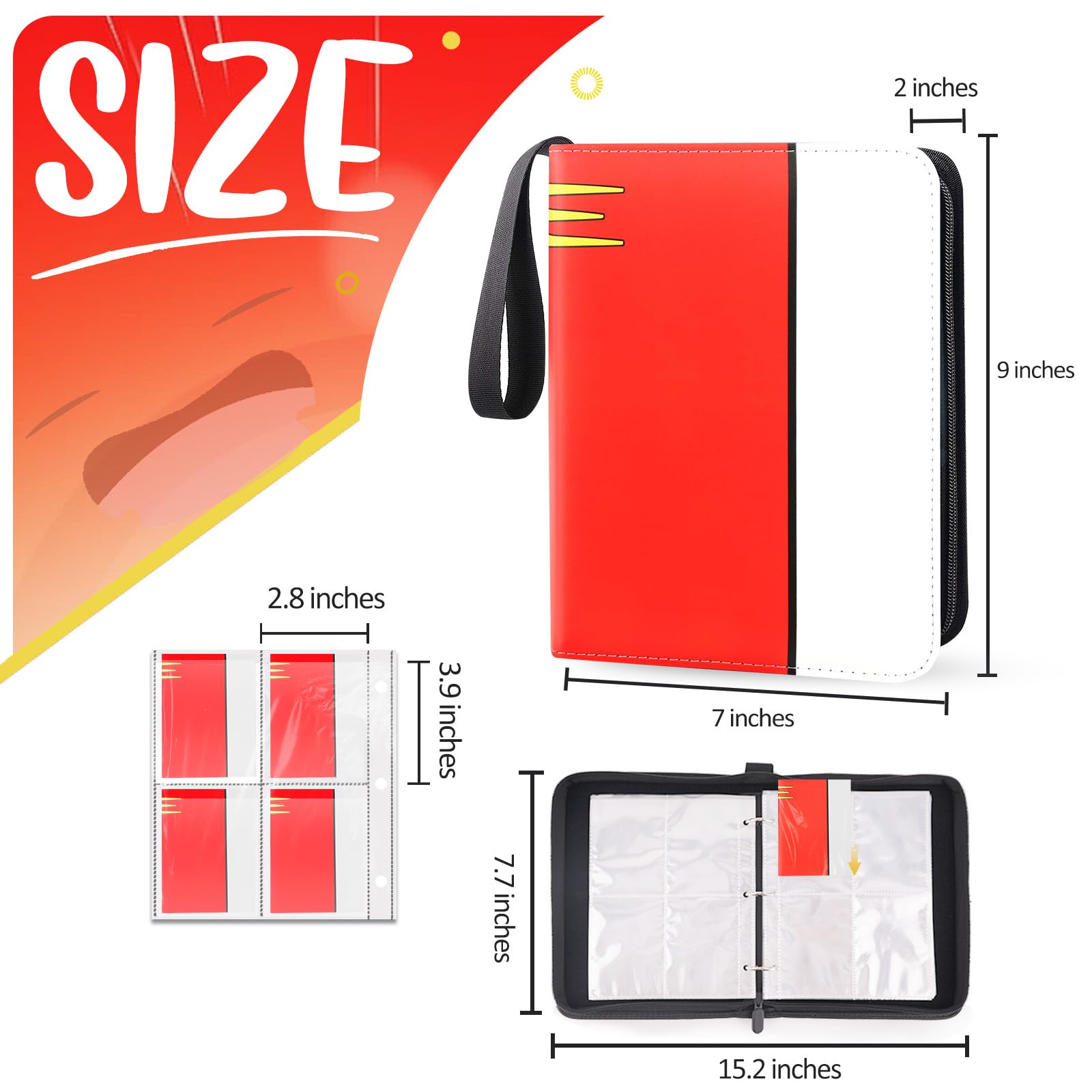 SRISE Card Binder 4-Pocket interior layout enables easy page adjustments and safe storage.