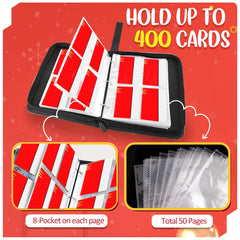 SRISE binder holds 400 cards, great for comprehensive collections and easy transport.