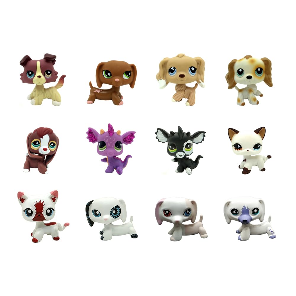 SRJLPS cat-pack-dog collection figurines 4: 1.7–2.2 inch size for desks and shelves.