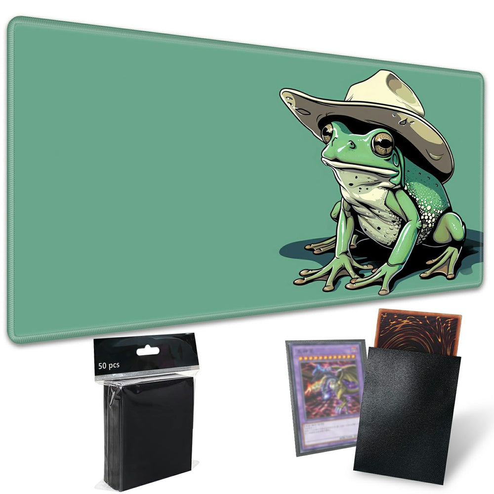 SROJDHFJB TCG playmat green frog for smooth gameplay and organized decks.