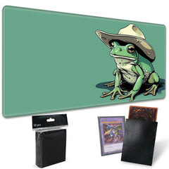SROJDHFJB TCG playmat green frog for smooth gameplay and organized decks.