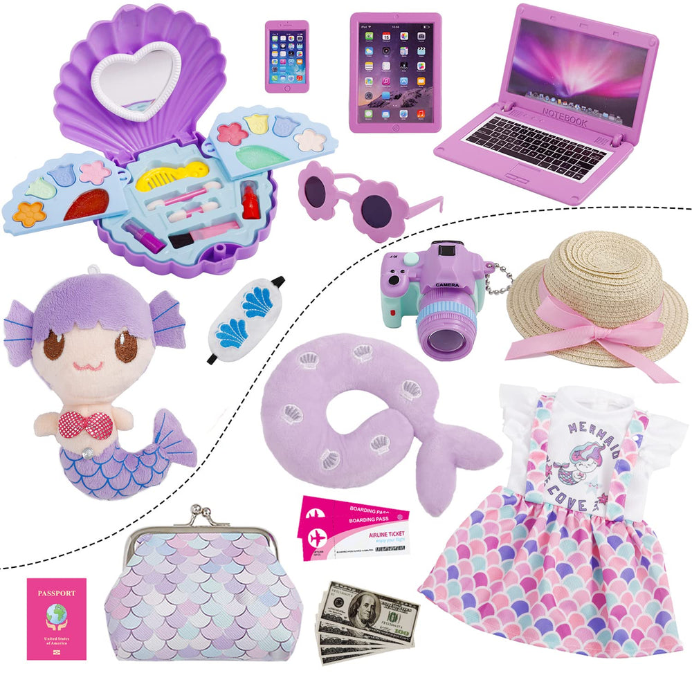 Srua Don 21-piece doll travel accessories kit for creative play.