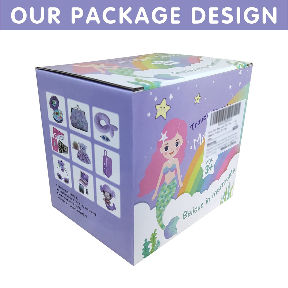 Srua Don doll suitcase with four rotating wheels for smooth movement.