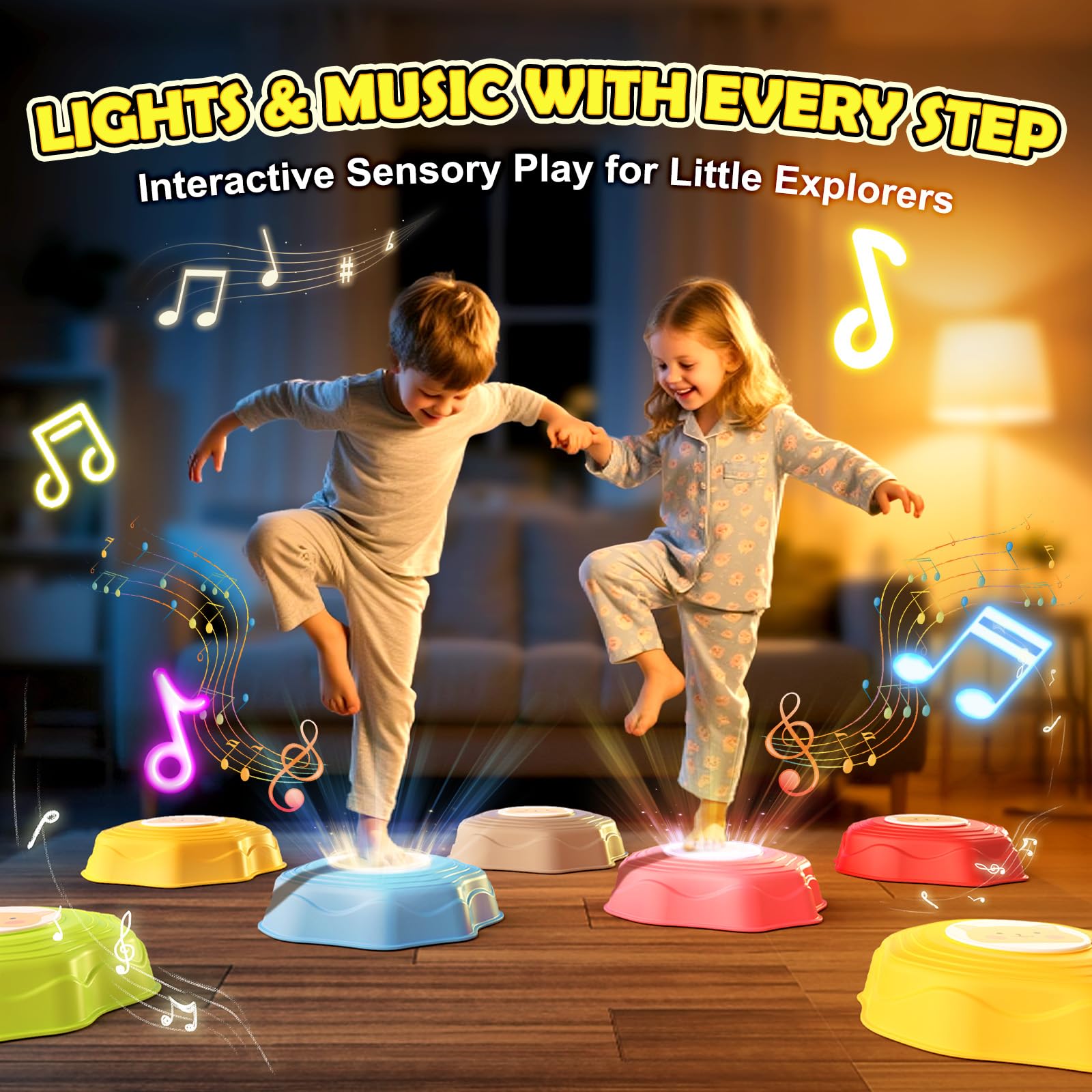 SS Stepping Stones glowing lights and music during use