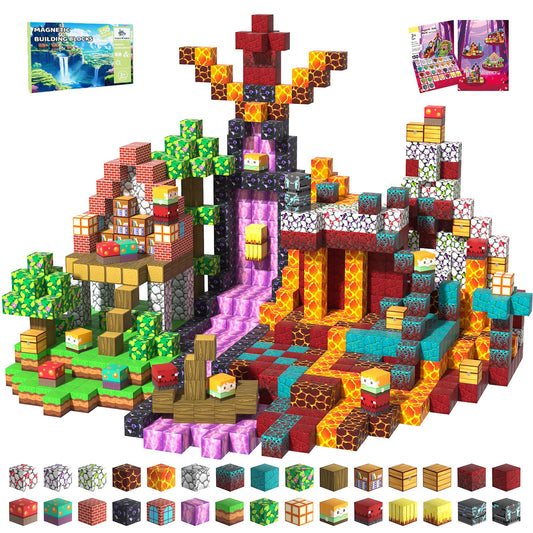 SSAWER magnetic building blocks designs show 150-piece set for imaginative play and hands-on learning