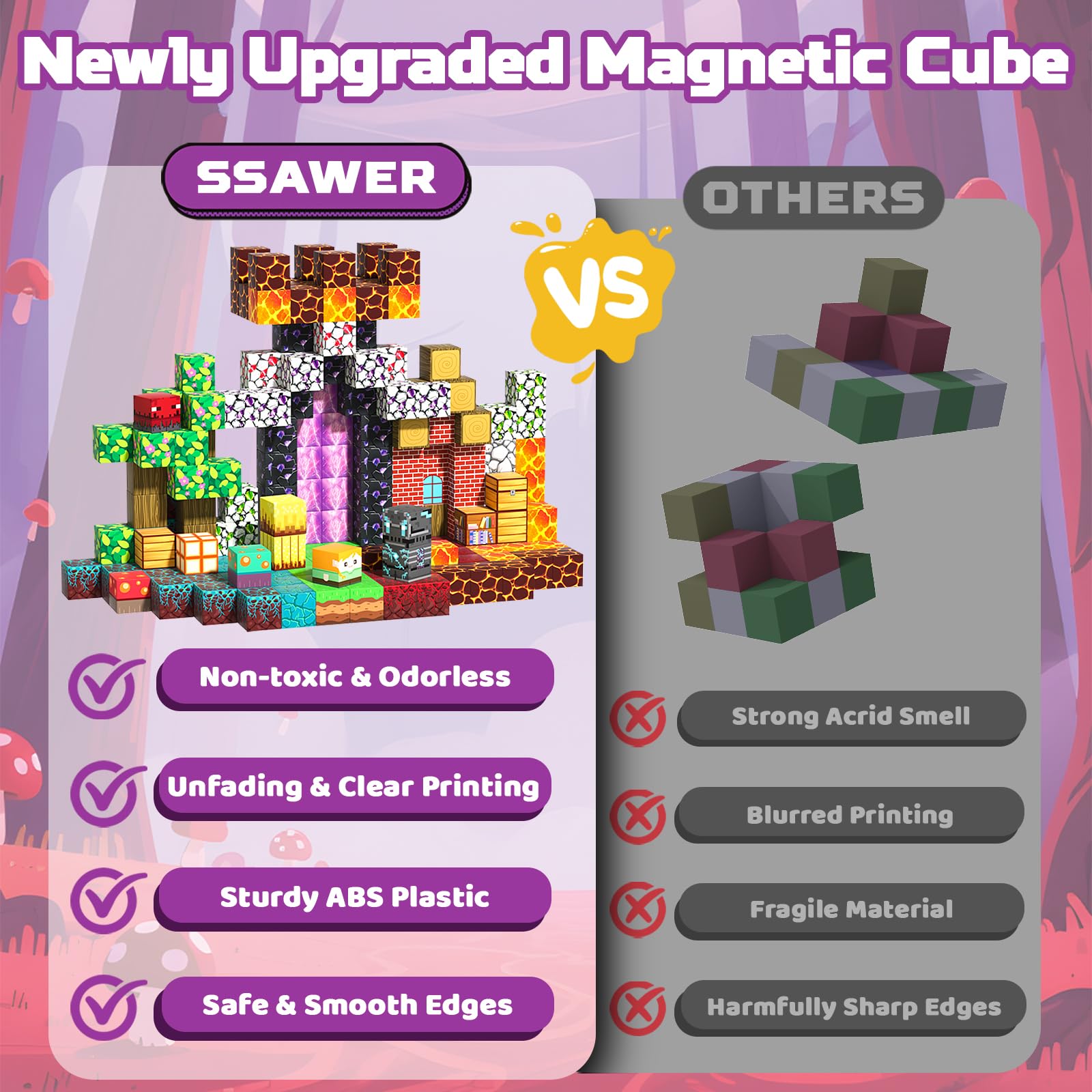SSAWER blocks highlighting eight magnetic contact points for sturdy constructions