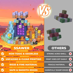 SSAWER durable ABS plastic blocks keep pieces safe for kids aged 3 and up.
