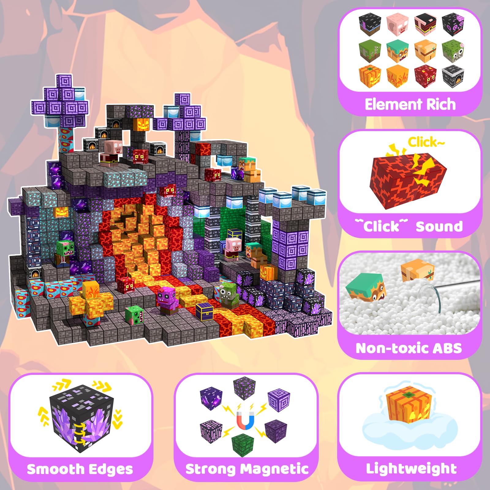 SSAWER colorful ABS plastic blocks designed to engage kids during play.