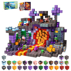SSAWER magnetic blocks set of 100 pieces in vivid colors for creative building.