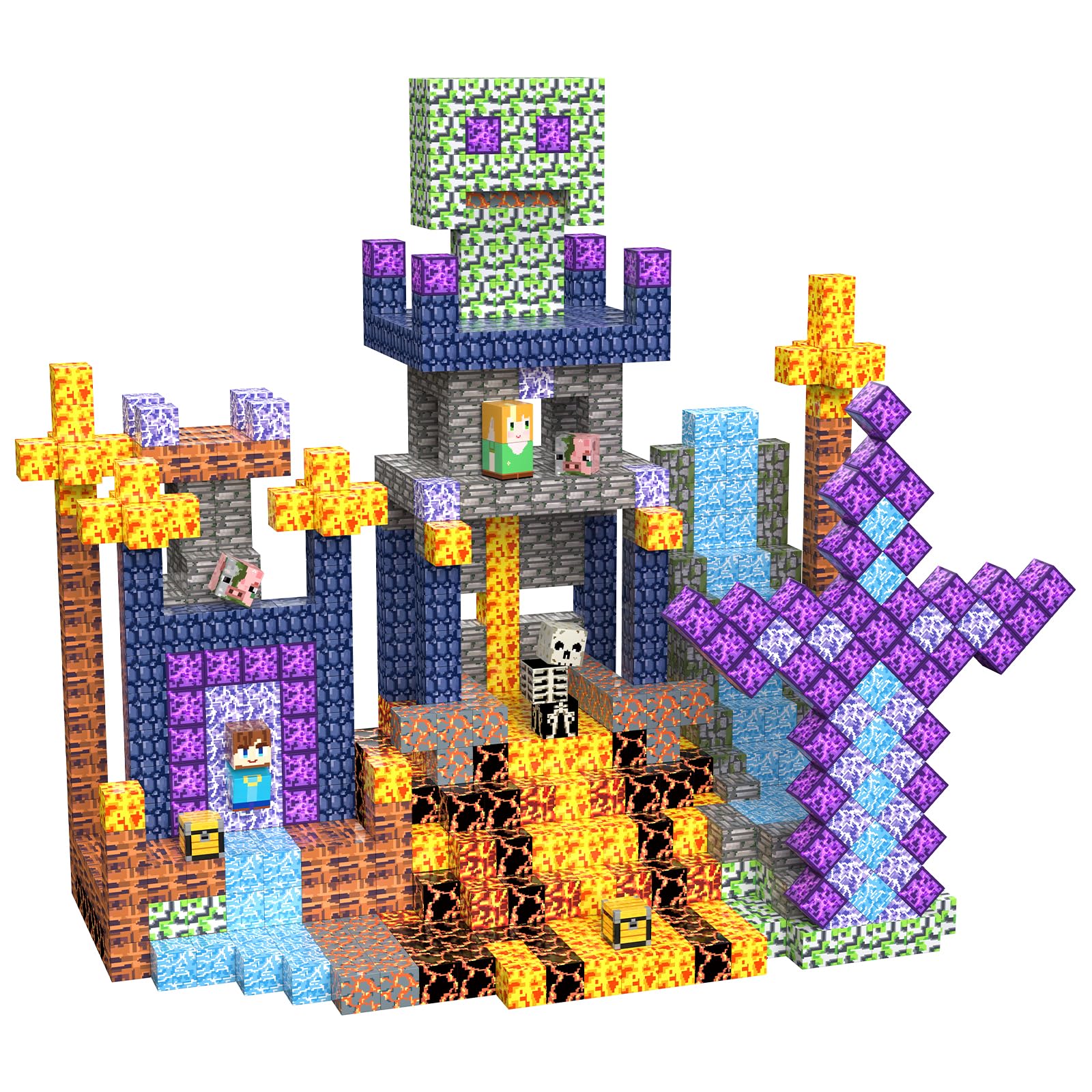 SSAWER magnetic blocks 100-piece set for creative STEM building and screen-free play.