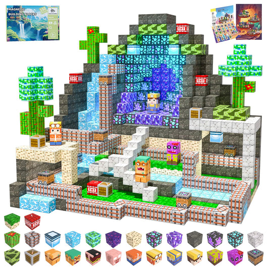 SSAWER magnetic blocks 150-piece set on cover for screen-free creative play