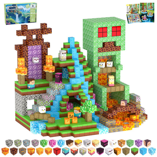 SSAWER Magnetic Blocks 208pcs enable imaginative building and STEM exploration.