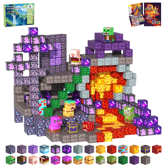 SSAWER magnetic blocks 48 pieces for creative building and screen-free play
