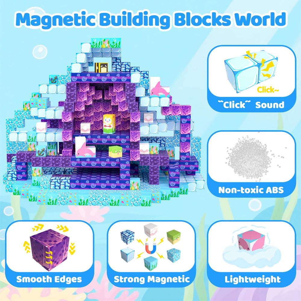 SSAWER Magnetic Blocks durable ABS plastic ensures safe, long-lasting play.