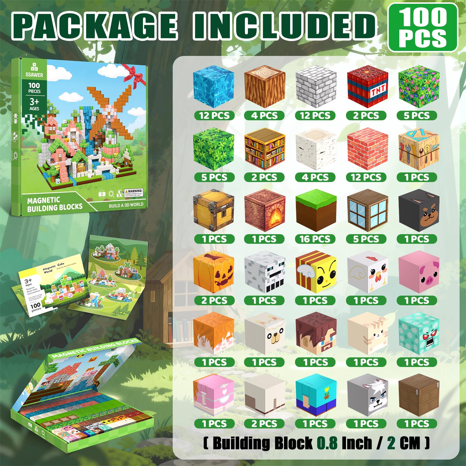 SSAWER magnetic blocks colorful cubes closeup promotes tactile exploration.