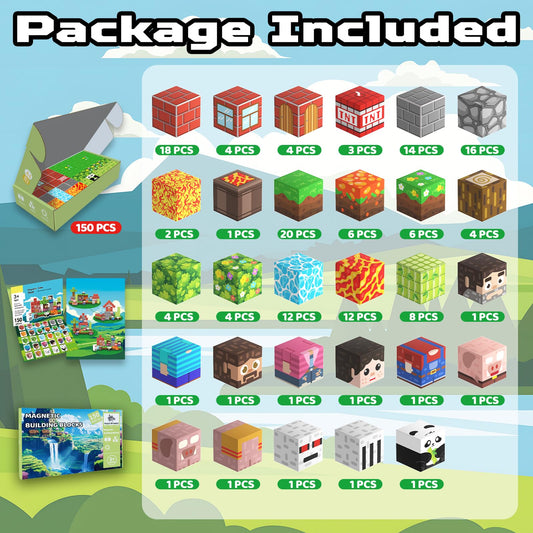 SSAWER Magnetic Blocks with storybook guides inspire creative builds and pattern recognition