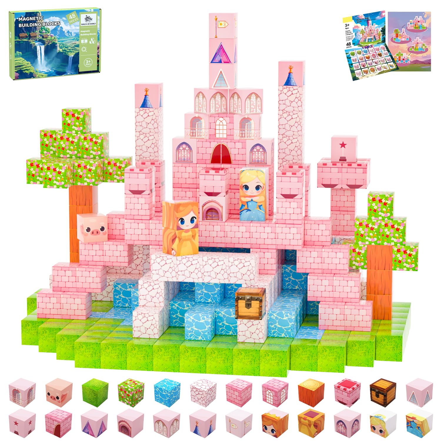 SSAWER magnetic blocks form a tall tower, supporting creativity and fine motor development.