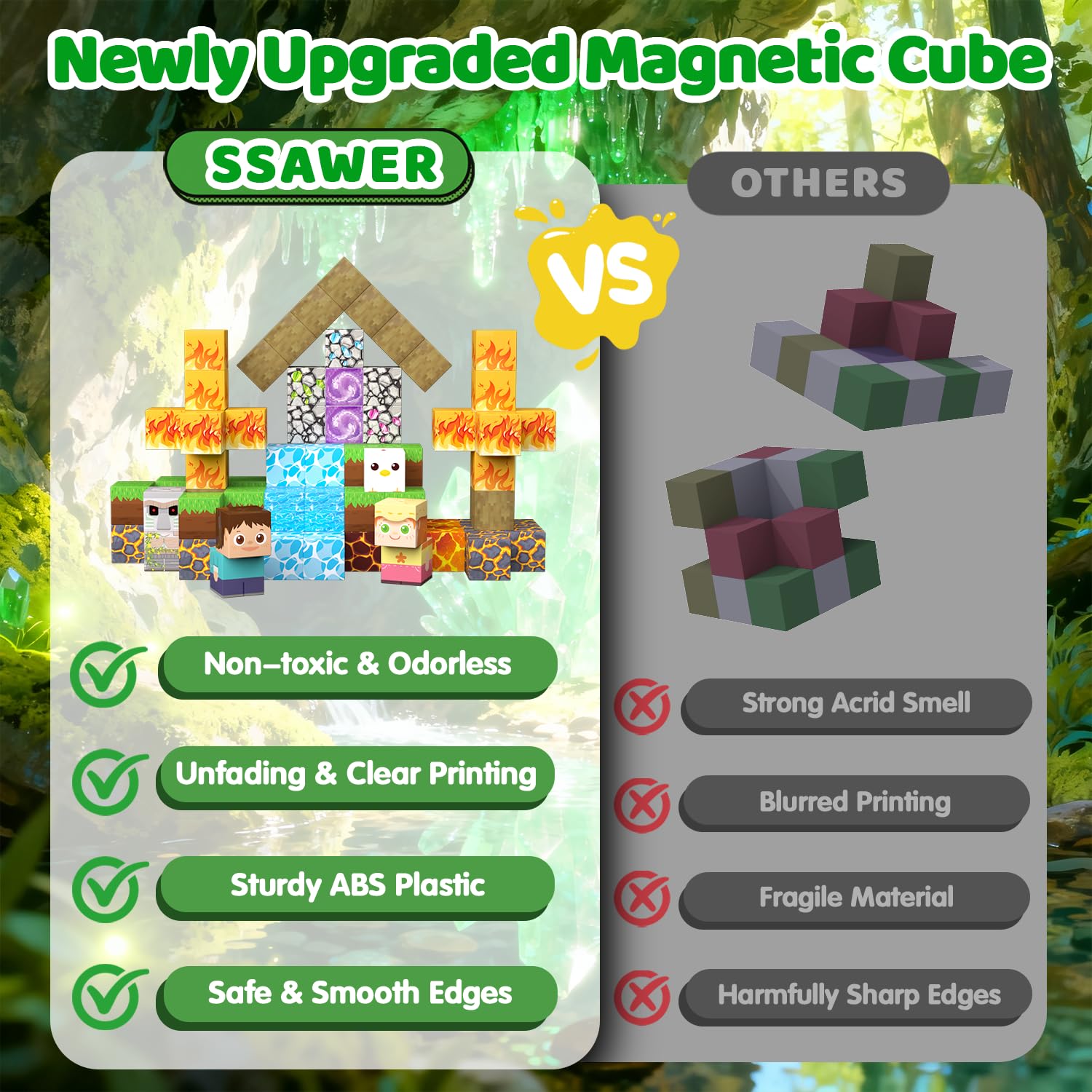 SSAWER blocks crafted from durable ABS plastic for lasting play sessions.