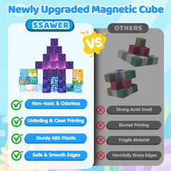 SSAWER Magnetic Blocks open-ended play sparks problem solving and creativity.