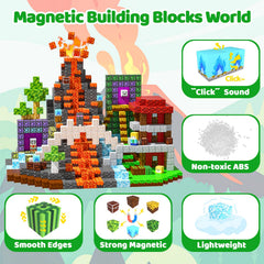 SSAWER Magnetic Blocks STEM learning through color and interlocking shapes.