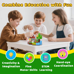 SSAWER magnetic cubes boost fine motor skills through stacking and assembly.