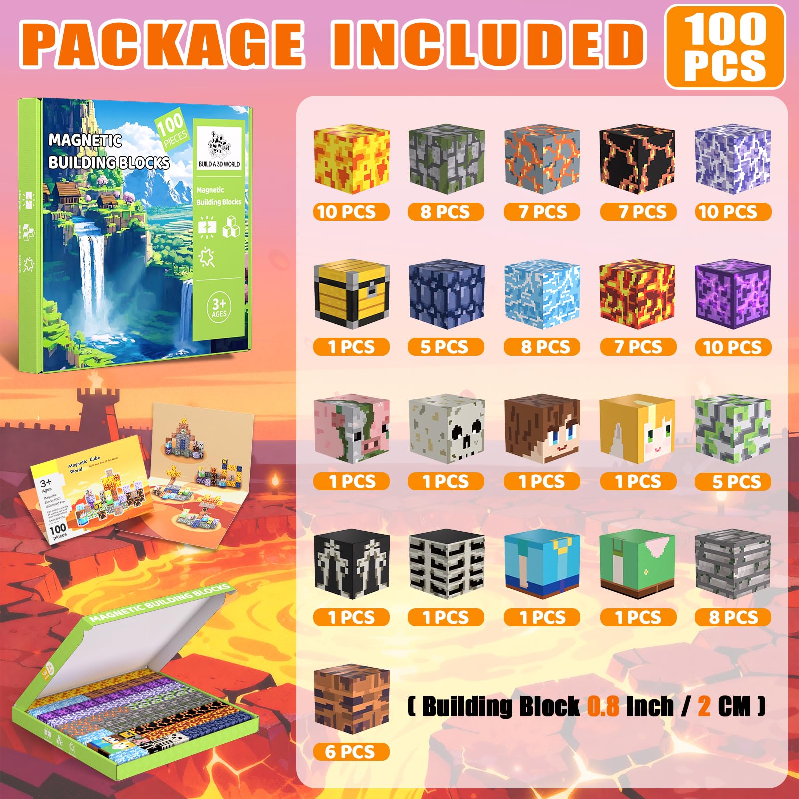 SSAWER magnetic tiles with 21 designs spark imagination during open-ended construction.