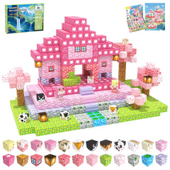 SSAWER Pink Forest magnetic blocks front view for creative building play