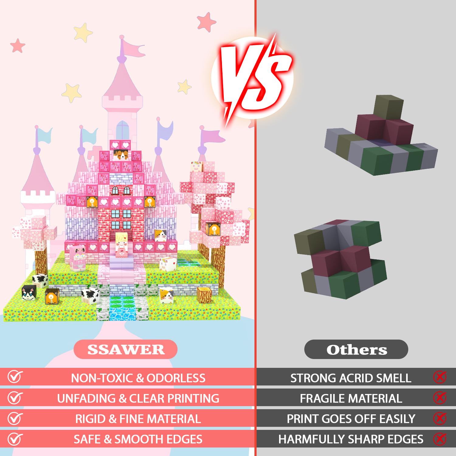 SSAWER travel-friendly magnetic blocks setup ready for on-the-go play