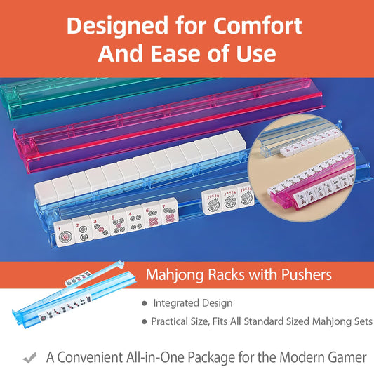 SSFUN Clear acrylic mahjong rack close-up with crystal-clear visibility