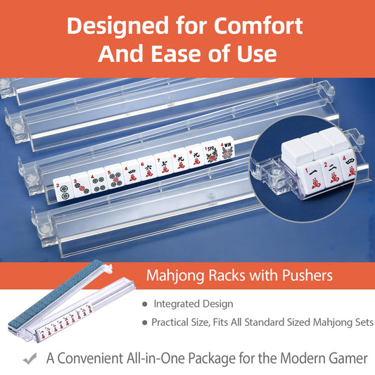 SSFUN clear acrylic Mahjong rack offers organized, stylish tile management during play.