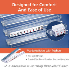 SSFUN clear acrylic Mahjong rack offers organized, stylish tile management during play.