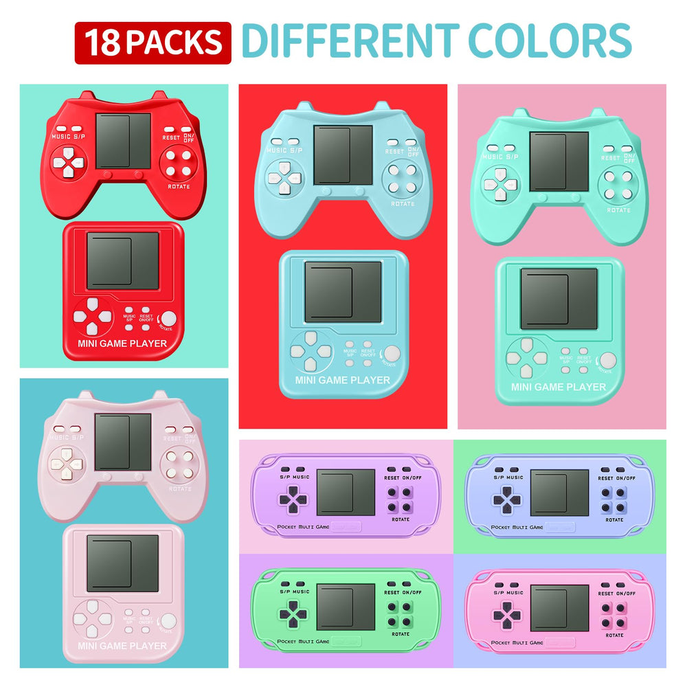 SSRMX 18pc video game keychain set, ideal for classroom prizes.