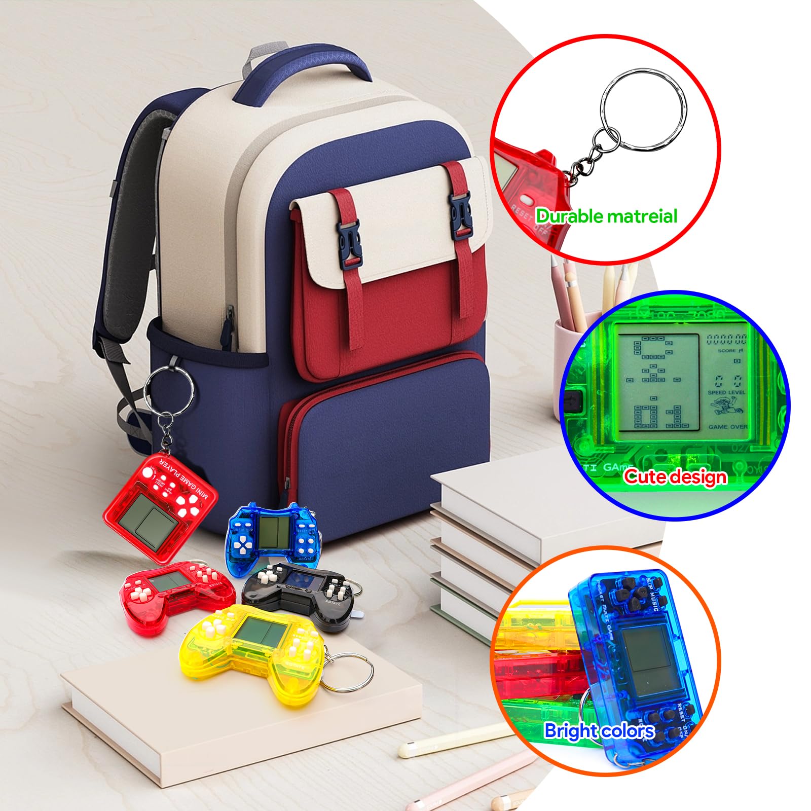 Portable SSRMX keychain clipped to a backpack for travel