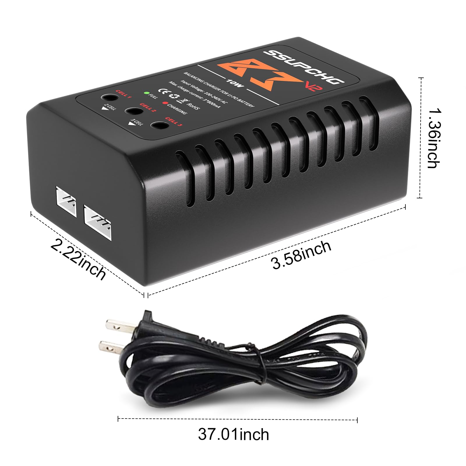 SSUPCHG 2S/3S LiPo balance charger enables safer, efficient charging sessions.