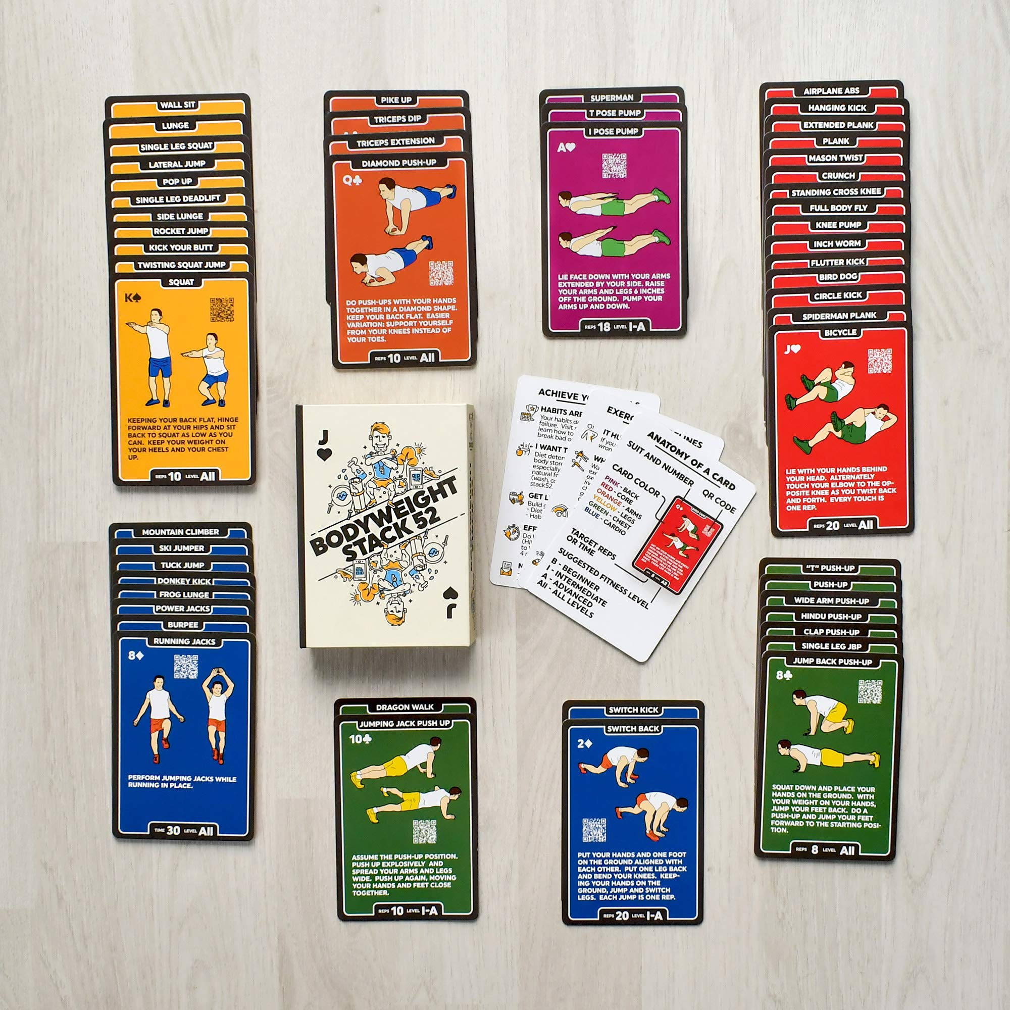 Stack 52 family-friendly workout cards promoting active play and friendly competition