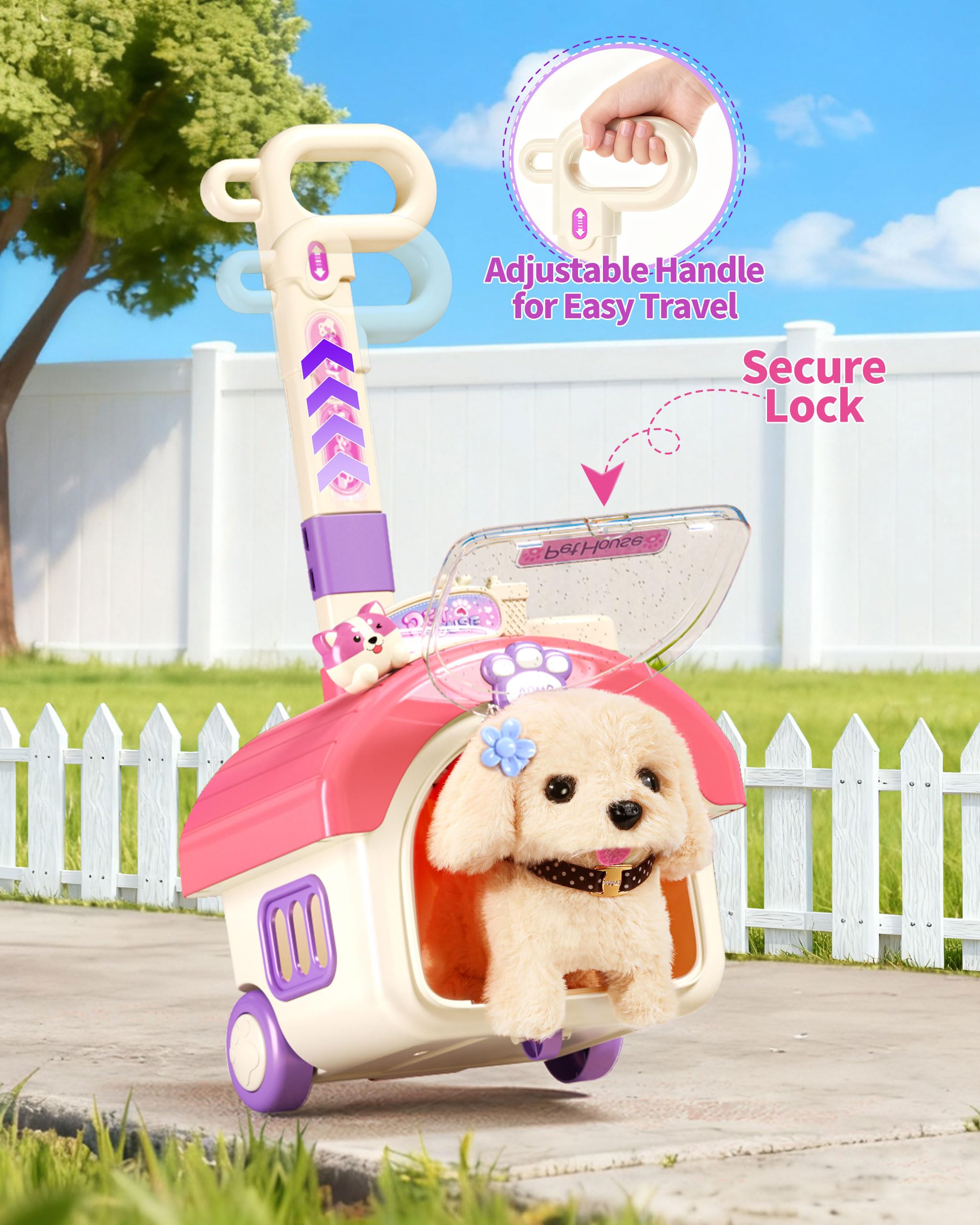 STACTCUTE interactive walking puppy visual: lifelike motion inspires caregiving play