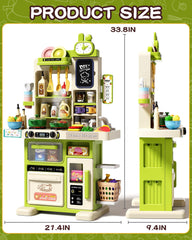 STACTCUTE kitchen sink with water flow demonstrates basic washing play and sustainability focus.