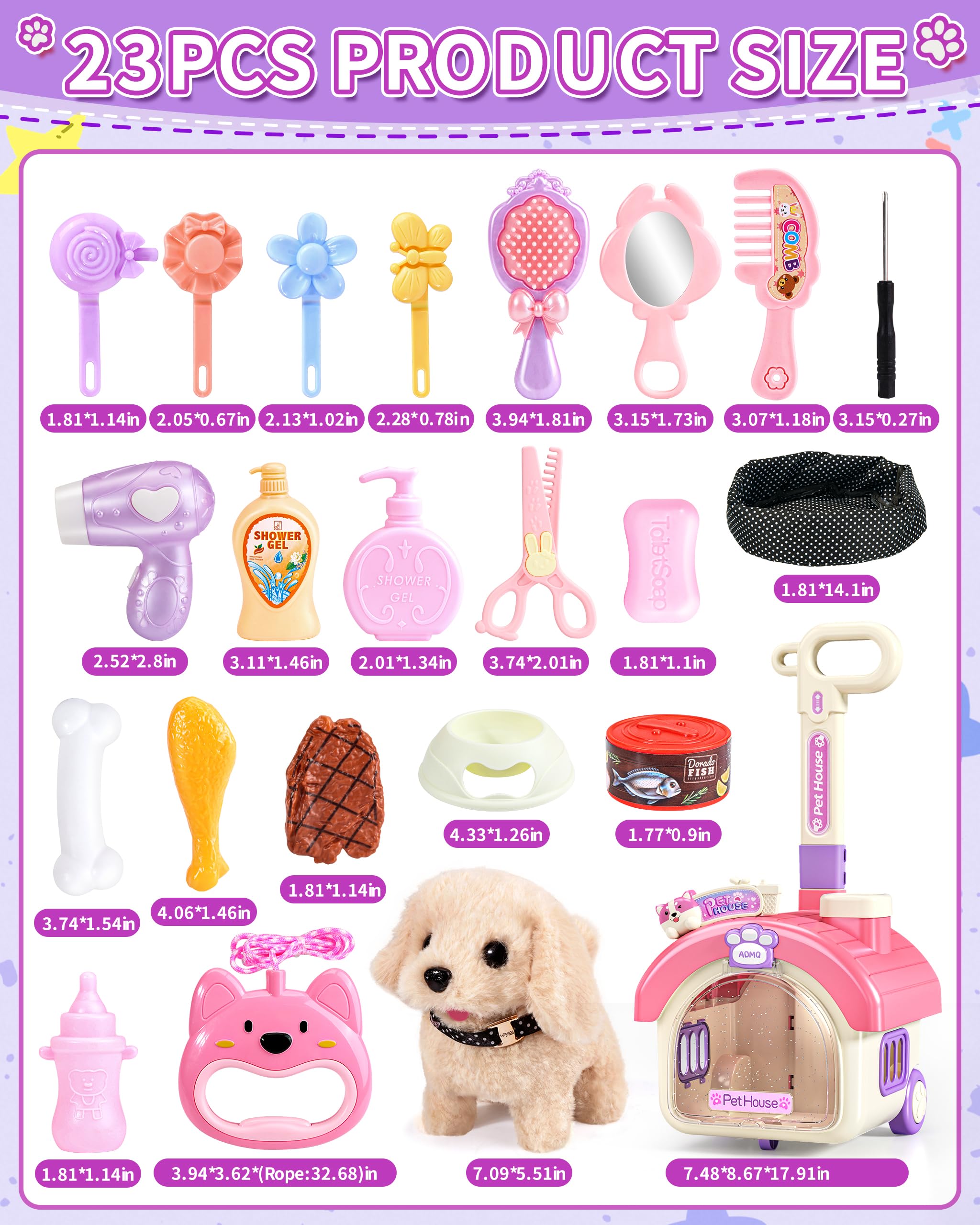STACTCUTE portable puppy stroller visual: smooth-rolling stroller for pretend outings